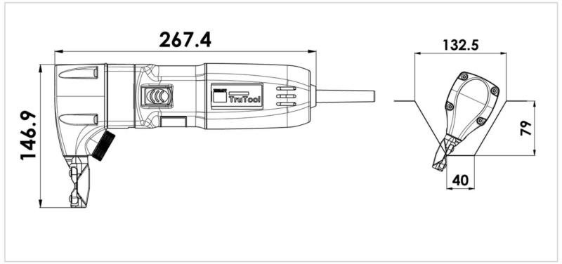 Grignoteuse - Grignoteuse Électrique, Coupe-Tôle Électrique - 550W, Largeur  de coupe: 2,3mm