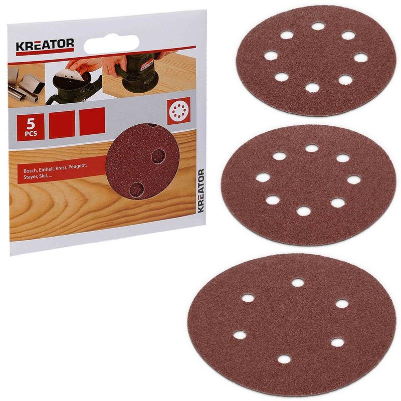 Lot de disques abrasifs Ø125mm pour ponceuses - Kreator