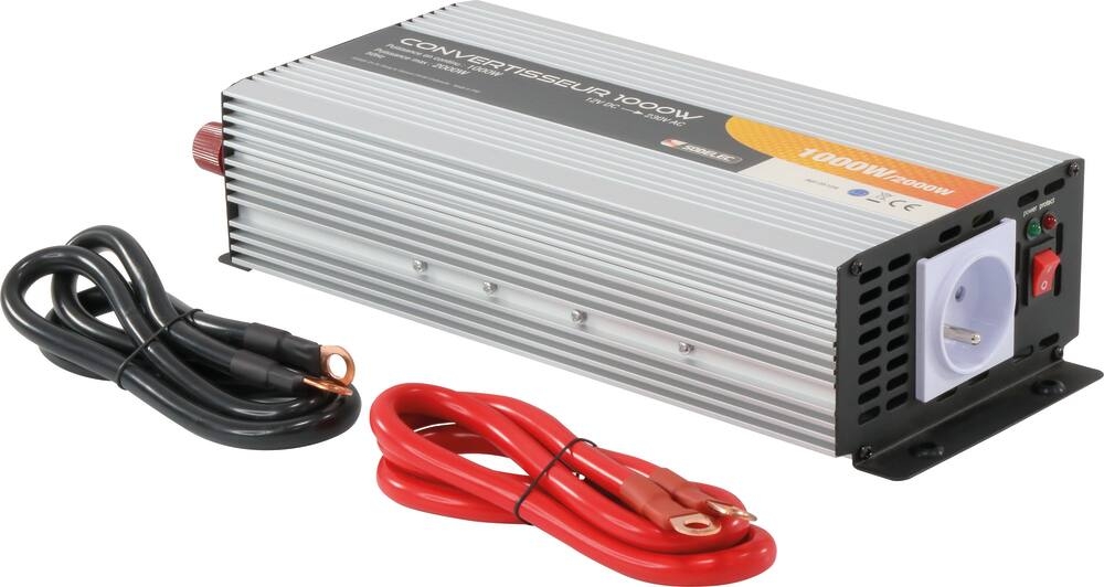 Convertisseur 12V DC/230V AC - 2000W max - pure sinusoïde - SODELEC 05104