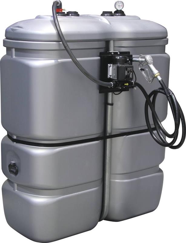 Cuve de stockage Gasoil PEHD 1000L Double paroi avec station à gasoil 230V - 60 L/min - Drakkar Equipement 08072