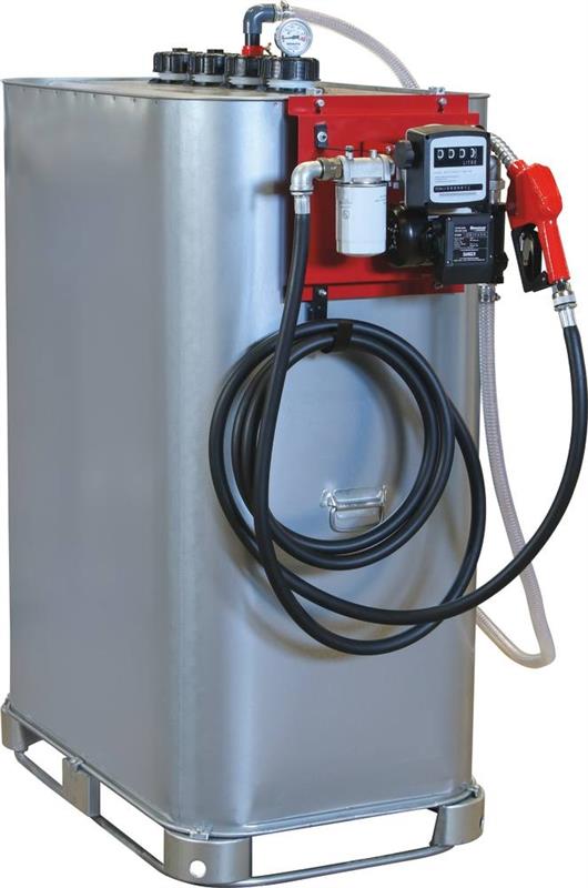 Cuve de stockage Gasoil galvanisée 1000L Double paroi avec station à gasoil 230V - 60 L/min - Drakkar Equipement 08123