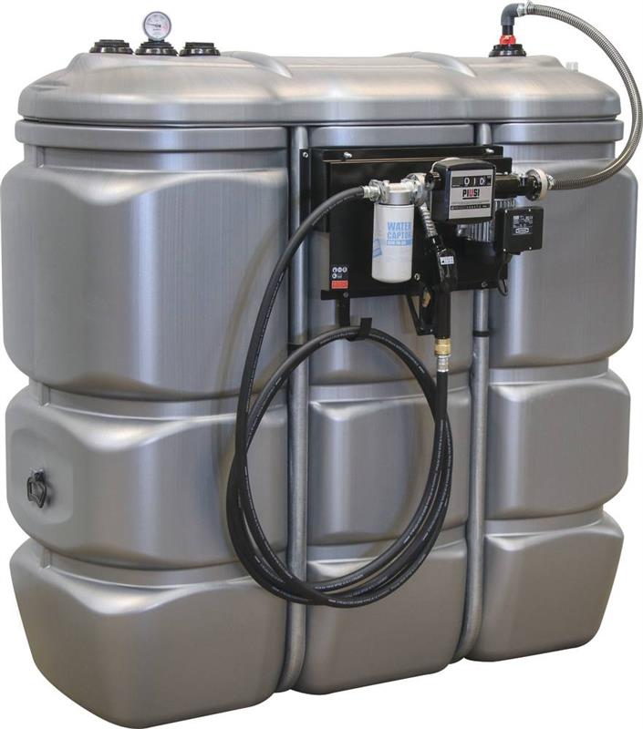 Cuve de stockage Gasoil PEHD 1500L Double paroi avec station à Gasoil 230V - 56 L/min - PIUSI 08128