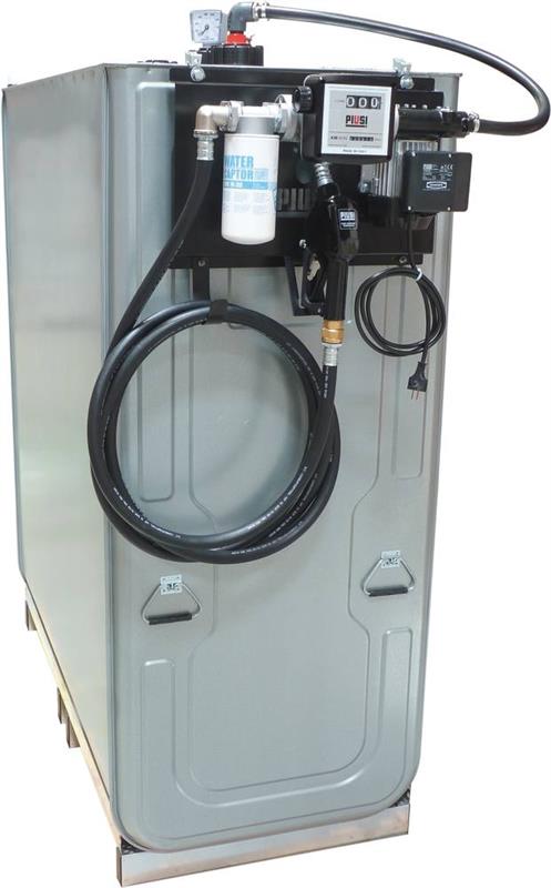 Cuve de stockage Gasoil galvanisée 1500L Double paroi avec station à gasoil 230V - 56 L/min - PIUSI 08337