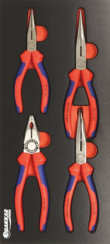 Module mousse finition métal - Pinces à bec / Universelle - 4 pièces - Knipex 09732