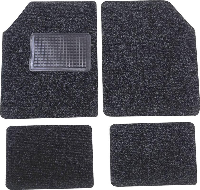 Tapis de voiture moquette avec talonnette sur tapis conducteur - 4 pièces