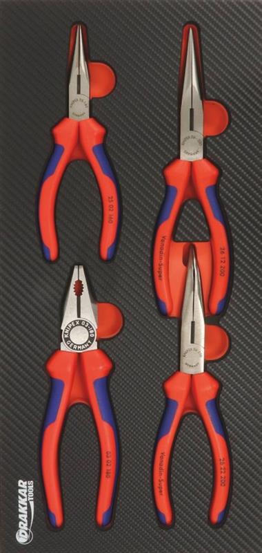 Module mousse finition carbone - Pinces à bec / Universelle - 4 pièces - Knipex 09895