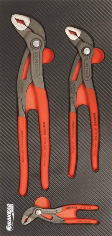 Module mousse finition carbone - Pinces multiprises Cobra - 3 pièces - Knipex 09896