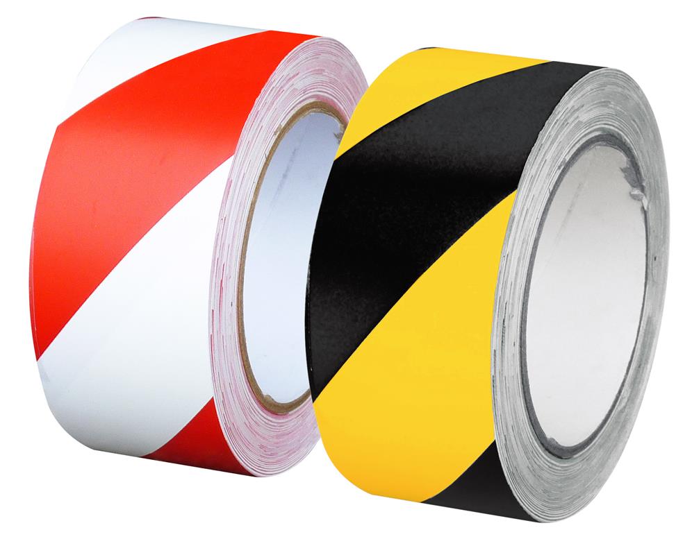 Ruban adhésif de signalisation Polypro 50mmx66m - tesa | Jaune/Noir ou Rouge/Blanc