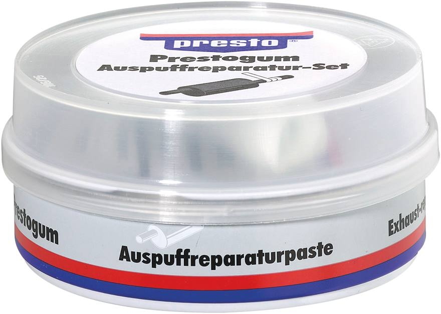 Mastic de réparation d’échappement avec un bandage en fibre de verre - Boîte de 200g - Presto 12020