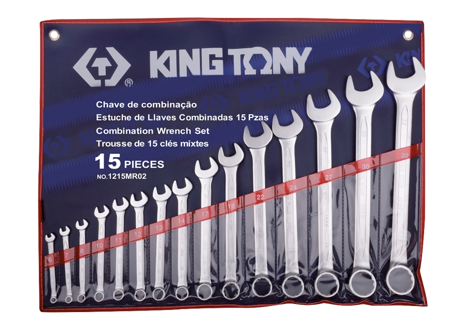 Trousse de clés mixtes métriques - 15 pièces - KING TONY 1215MR02