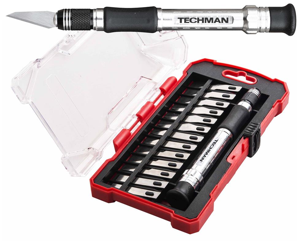 Coffret scalpel aluminium + 13 lames - Techman 1270940