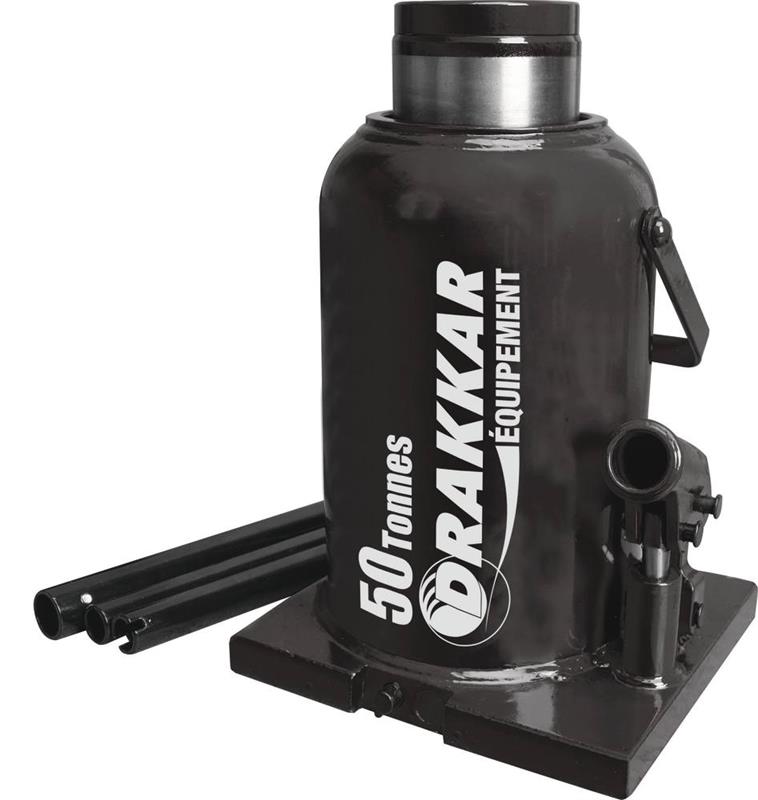 Cric bouteille hydraulique base soudée 50T - Drakkar Equipement 13126 NOIR