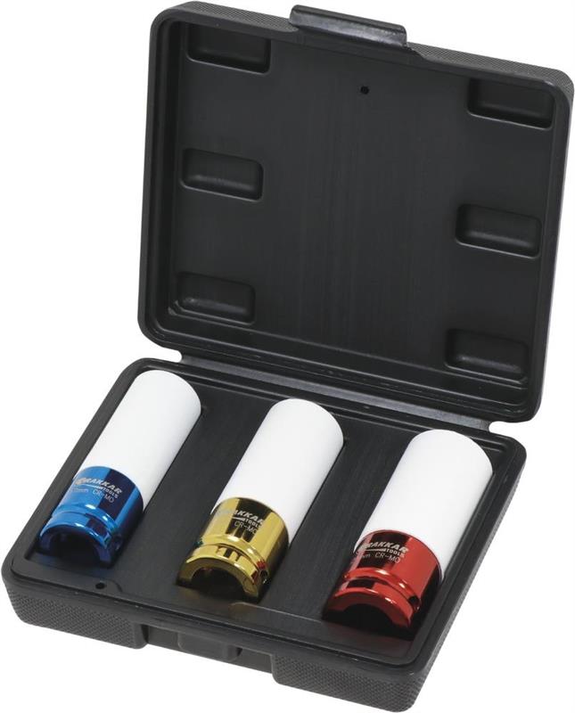 Coffret de 3 douilles à chocs 1/2’’ pour jante aluminium - Drakkar Tools 15609