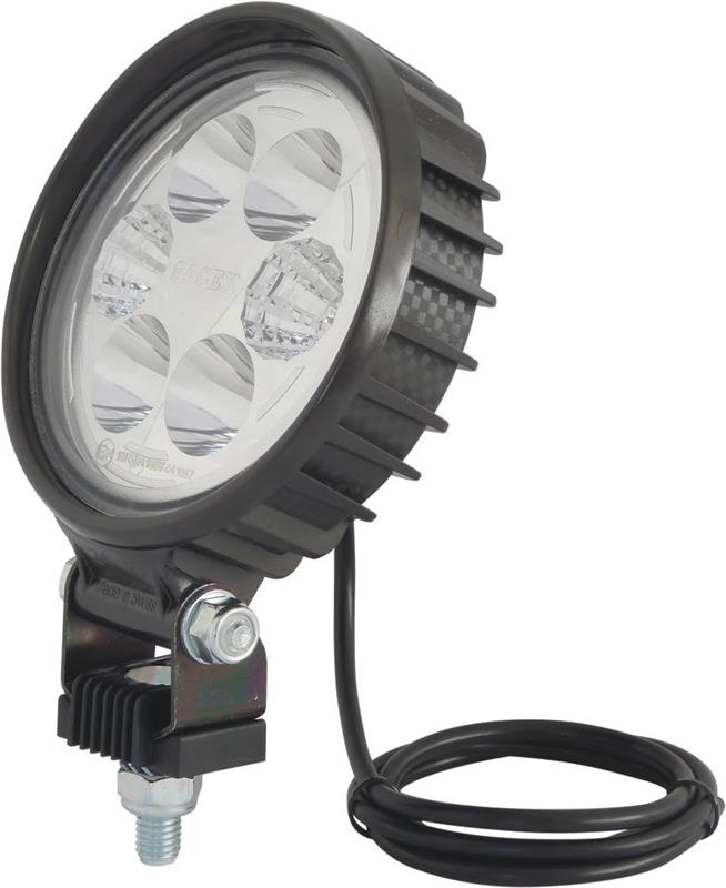 Phare de travail rond 6 LED 12W boitier en carbone - CEA 17031 -  Lumens 1500Lm