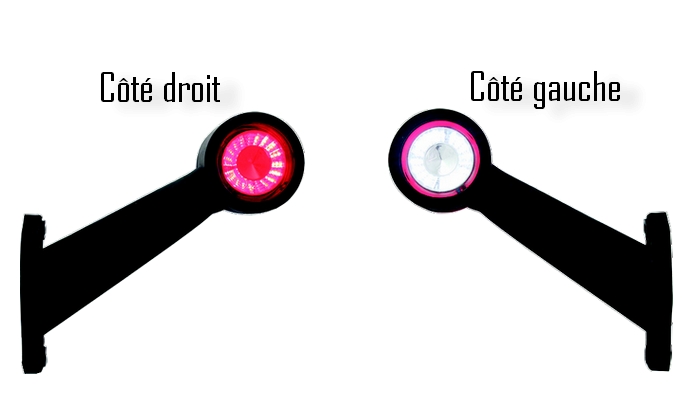 Feu de gabarit LED déporté incliné - Sodiflash droit ou gauche 17953/17954