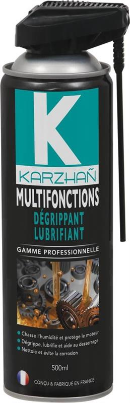 Dégrippant lubrifiant multifonctions avec tête 2 jets - Aérosol 500ml - KARZHAN 24500