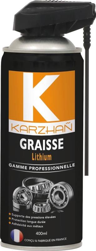 Graisse verte au lithium avec tête 2 jets - Aérosol 400ml - KARZHAN 24560