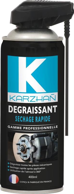 Dégraissant séchage rapide avec tête 2 jets - Aérosol 400ml - KARZHAN 24576