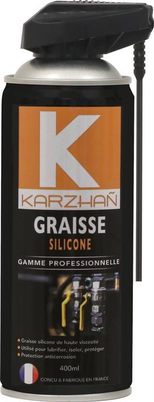 Graisse au silicone avec tête 2 jets - Aérosol 400ml - KARZHAN 24578