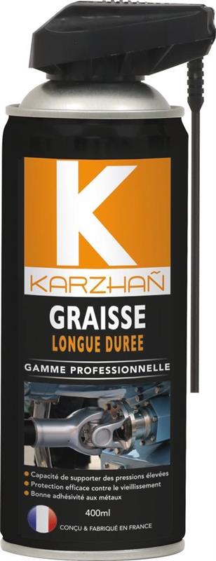 Graisse verte au lithium longue durée avec tête 2 jets - Aérosol 400ml - KARZHAN 24584