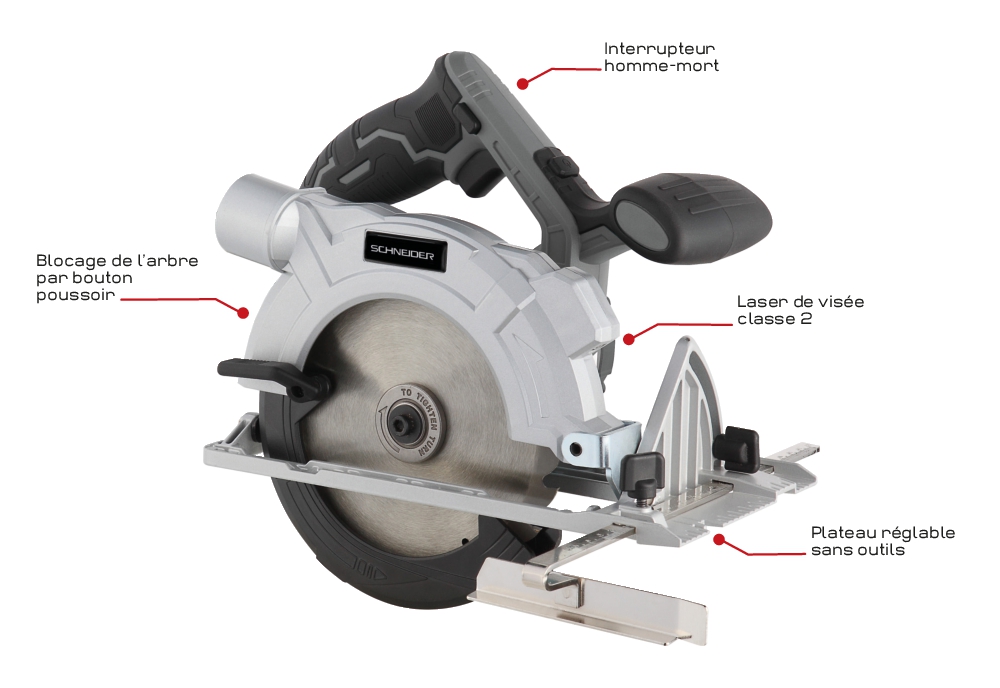 Scie circulaire 20V - Schneider 50864