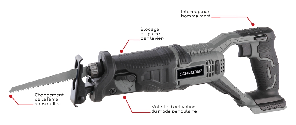 Scie sabre 20V - Schneider 50872