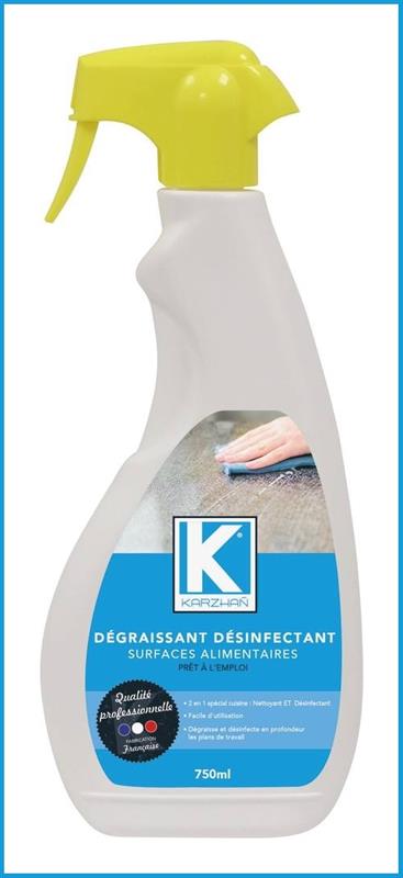 Désinfectant et dégraissant pour surfaces alimentaires - Spray 750ml - KARZHAÑ 57613