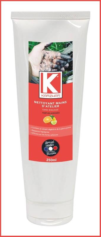 Crème nettoyante mains sans rinçage - Parfum agrumes - Tube de 250g - KARZHAÑ 58152