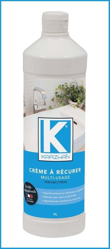 Crème à récurer - Spécial inox et vitrocéramique - Parfum citron vert - 1L - KARZHAÑ 58650