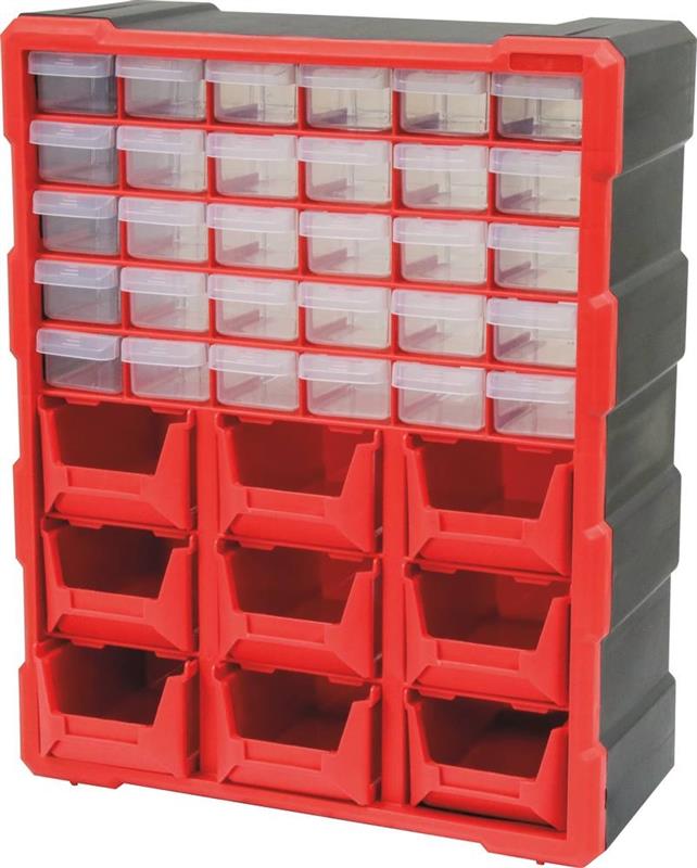 Armoire de rangement plastique 30 tiroirs et 9 boîtes à bec - Drakkar Equipement 72555