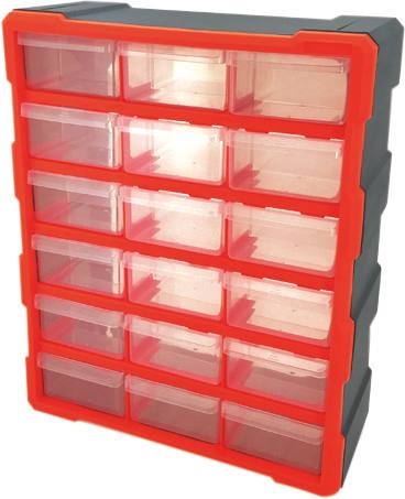 Armoire de rangement plastique 18 tiroirs - Drakkar Equipement 72563