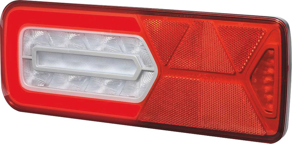 Feu arrière horizontal LC12 LED 7 fonctions - VIGNAL LIGHTING GROUP 79574 79575 79576 79577 - Clignotant, stop, position, recul, antibrouillard, catadioptre triangulaire, connecteurs additionnels - Droit ou Gauche / 12 ou 24V.