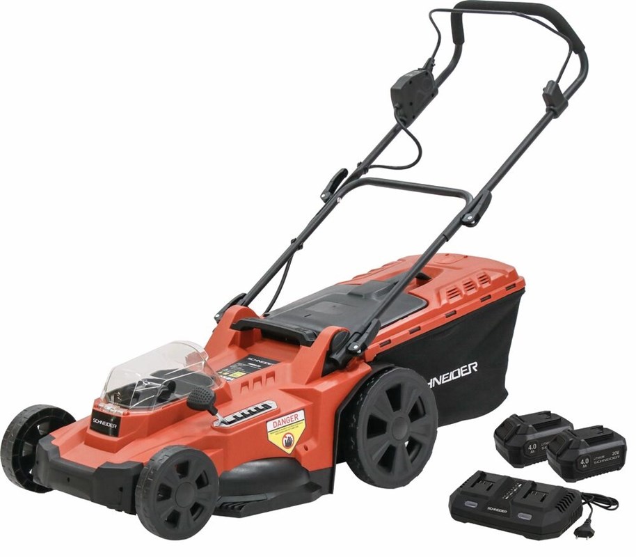 Tondeuse sur batterie 20V Ø430 mm - Bac 50L – SCHNEIDER 83537/83538 Tondeuse sur batterie 20V Ø430 mm - Bac 50L – SCHNEIDER 83537/83538