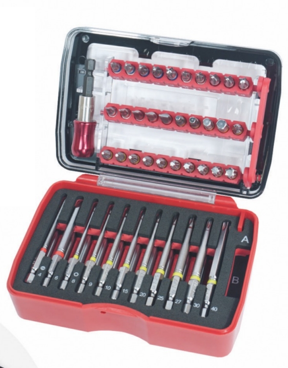 Coffret d’embouts de vissage à code couleur - 53 pièces - Hexel BSC53