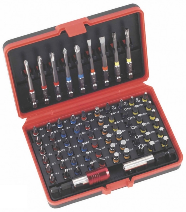 Coffret d’embouts de vissage à code couleur - 71 pièces - Hexel BSC71