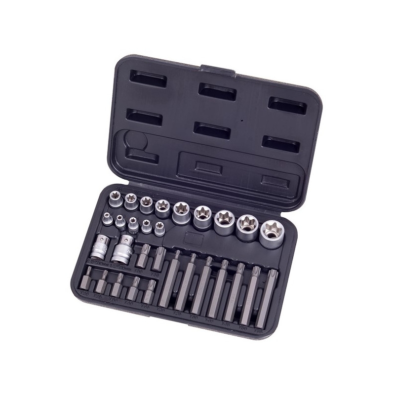 Coffret de douilles et d’embouts TORX - 30 pièces - Hexel FE30