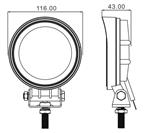 Phare de travail rond 6 LED 18W - Sodiflash 17074 17076 - Lumens 1200Lm