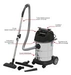 Aspirateur eau et poussière 30L Cuve métallique -  Schneider 50003